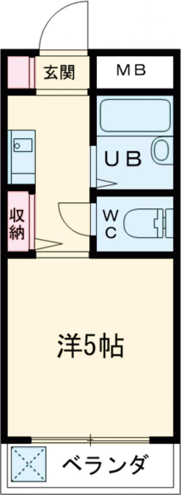 クローバーハイム5(1K/3階)の間取り写真