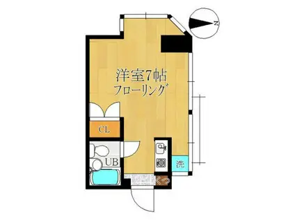 渡辺ハイツ(ワンルーム/3階)の間取り写真