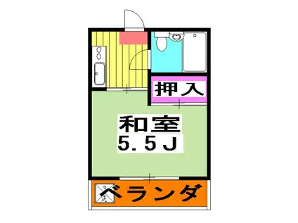 コーポ中島(1K/3階)の間取り写真
