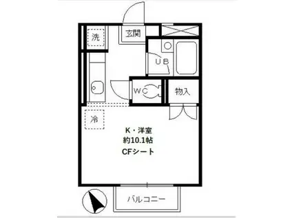 南壱番館(ワンルーム/2階)の間取り写真