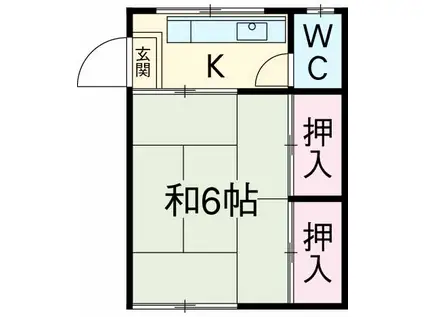 信濃荘(1K/1階)の間取り写真