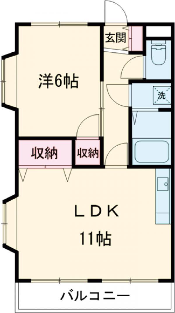 メゾンハシモト(1LDK/3階)の間取り写真