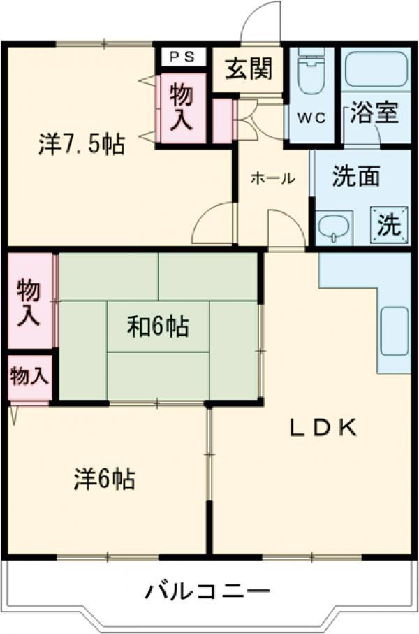 ブリックハウス(3LDK/2階)の間取り写真