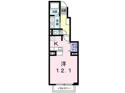 サニーヒルズ・オカベ(ワンルーム/1階)の間取り写真