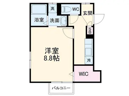 アムールニポポ(1K/2階)の間取り写真