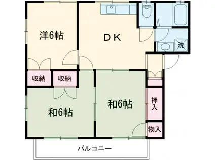 安納コーポB(3DK/2階)の間取り写真