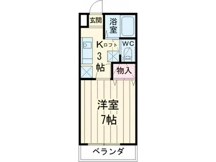 プリムローズK(1K/1階)の間取り写真