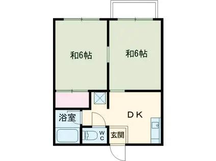 ネモトハイツ(2DK/2階)の間取り写真