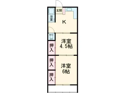 沢姫マンション(2K/3階)の間取り写真