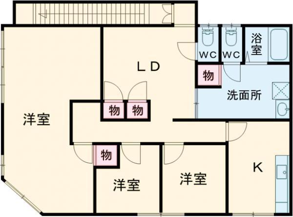 宮園店舗(5DK/2階)の間取り写真