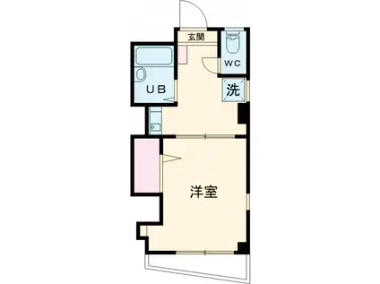 サンフロール(1K/1階)の間取り写真