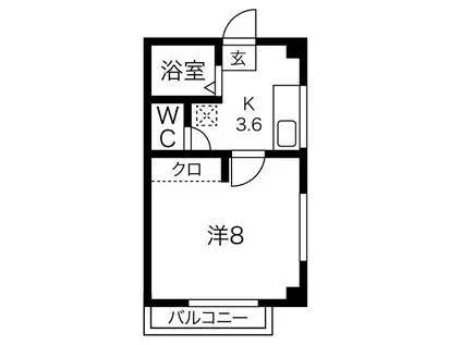 コーポ中村Ⅱ(1K/2階)の間取り写真