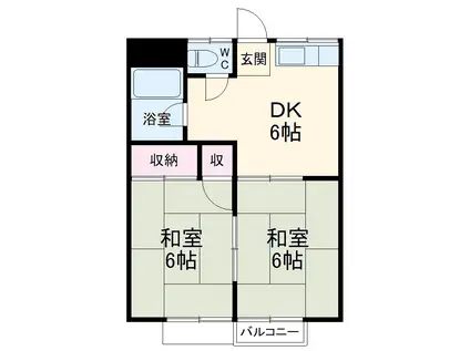 ハイグレード白馬(2DK/2階)の間取り写真