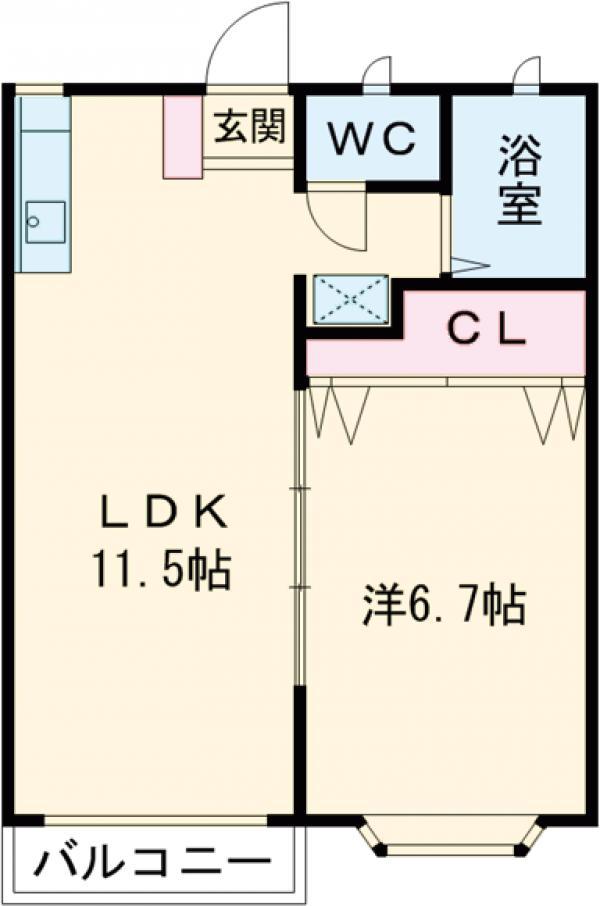 光マンションⅡ(1LDK/2階)の間取り写真