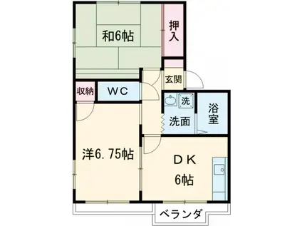 青清ハイツA(2DK/2階)の間取り写真