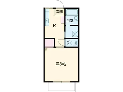 K&AハイツB(1K/1階)の間取り写真