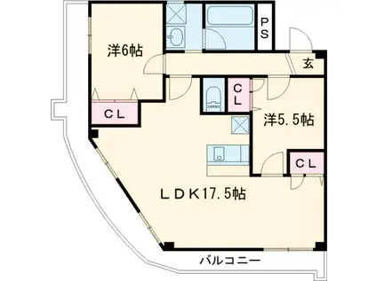 ファイブシティ(2LDK/6階)の間取り写真