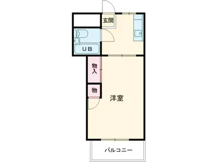 富佳ハイツ(1K/3階)の間取り写真