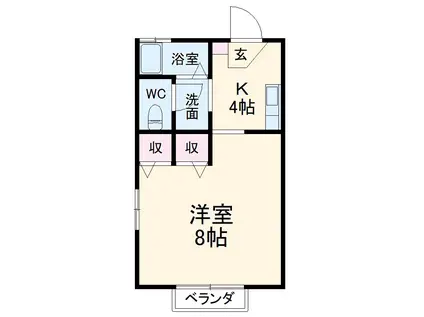 コーポシャルルA(1K/1階)の間取り写真