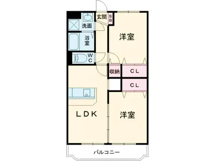 ユーミーキャッスル(2LDK/3階)の間取り写真
