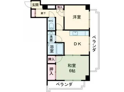 第一池田ビル(2DK/4階)の間取り写真