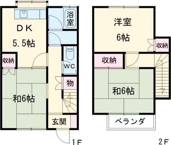 日比野ハイツＣ(3DK)の間取り写真