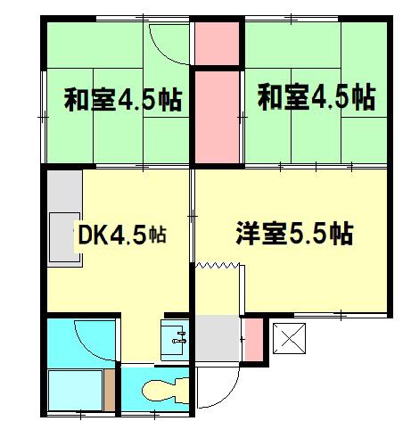 箱根登山鉄道 箱根板橋駅 徒歩14分 1階建 築45年(3DK)の間取り写真