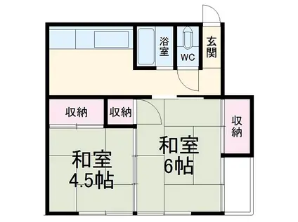 小川アパート(2K/2階)の間取り写真