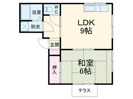 ポート早川(1DK/1階)の間取り写真