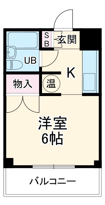 ウエストグレイン(ワンルーム/2階)の間取り写真