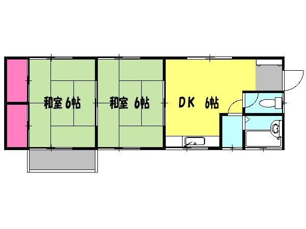 ペアシティ小田原(2DK/1階)の間取り写真