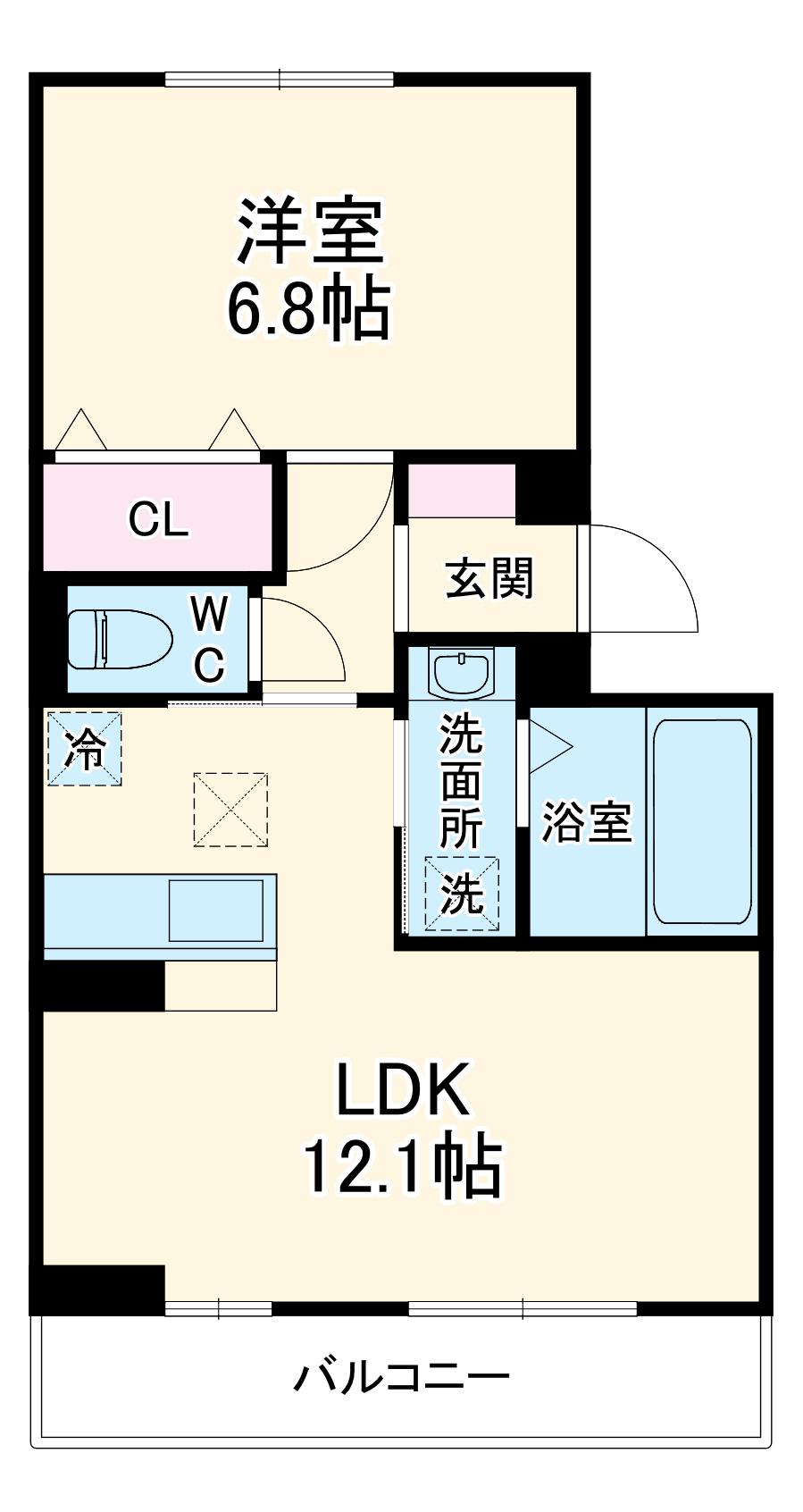 コンフォルト(1LDK/2階)の間取り写真