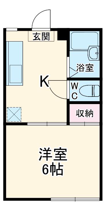 シェルコート飯倉参番館(1K/2階)の間取り写真
