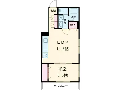 オクドテラス(1LDK/4階)の間取り写真