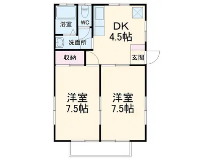 アーバン誠(2DK/2階)の間取り写真