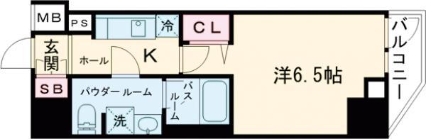 ラフィスタ新小岩Ⅱ(1K/5階)の間取り写真