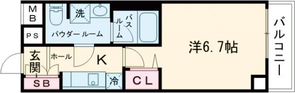 ラフィスタ新小岩Ⅱ(1K/10階)の間取り写真