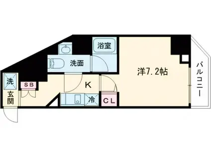 ラフィスタ新小岩Ⅱ(1K/6階)の間取り写真