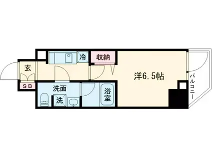 ラフィスタ新小岩Ⅱ(1K/7階)の間取り写真