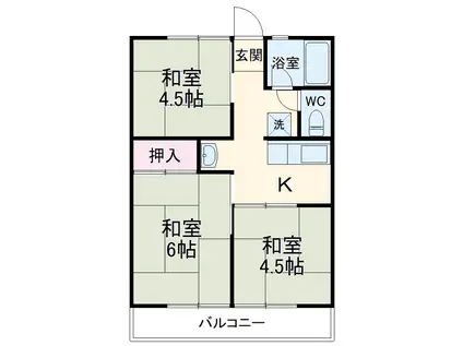 シティハイムサンシャイン(3K/2階)の間取り写真