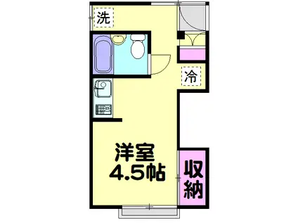 諸星荘(1K/2階)の間取り写真