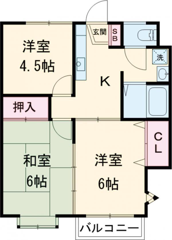 ベルヴィラージュ(3K/1階)の間取り写真