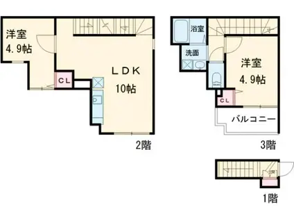 ミハス久我山(2LDK/1階)の間取り写真