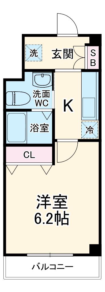 PALACE(1K/1階)の間取り写真
