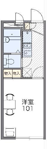 レオパレスKK(1K/2階)の間取り写真