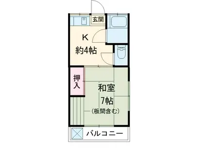 コーポ鈴木(1K/1階)の間取り写真