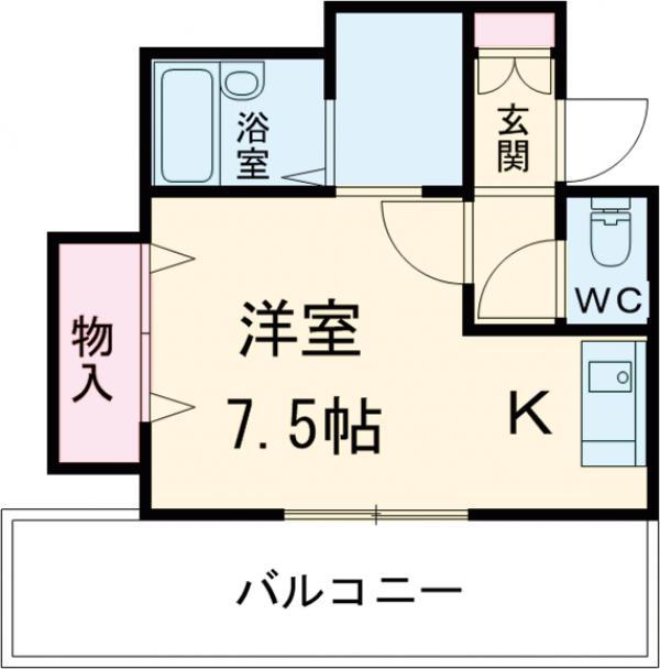 ピエルビラージュ(ワンルーム/2階)の間取り写真