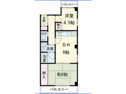 MOMO12千葉中央(2DK/4階)の間取り写真