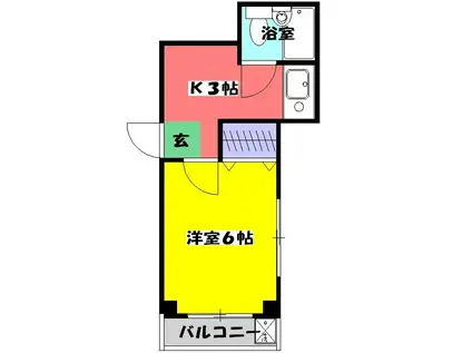 クレオビル(1K/4階)の間取り写真