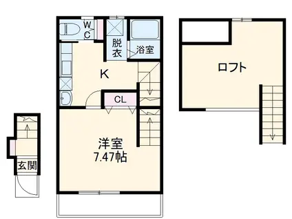 LIBERTA(1K/2階)の間取り写真